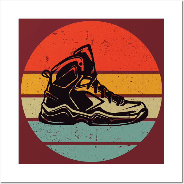 Vintage Art Basketball Shoe Wall Art by mieeewoArt